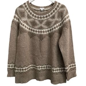J. Jill Wool Blend Fair Isle Sweater Size L